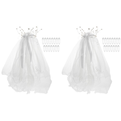 2 Pezzi Sposa Cerchietto Copricapo Matrimonio 1