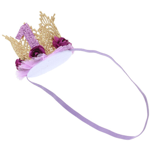 2 Cappello Primo Compleanno Rosa Viola