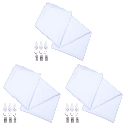 3 Sets Photography Background Cloth White Photo Backdrop 1