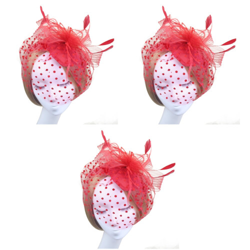 3 Pezzi Copricapo Sposa Retrò con Gabbia, , 2