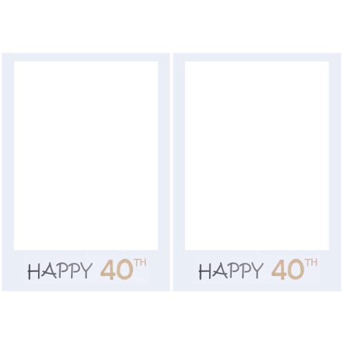 2 Pezzi Happy 40 Da Te Per Photobooth Compleanno 1