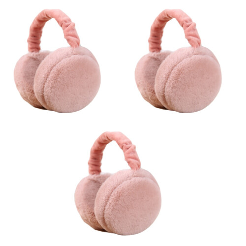 3 Pezzi Copriorecchie Pieghevoli Unisex Invernali Caldi (Rosa) 2