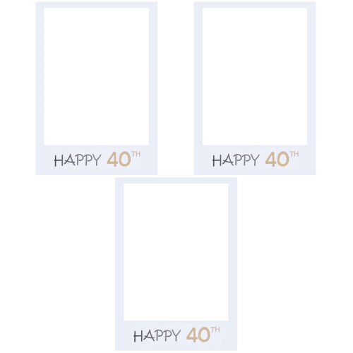 3 Pezzi Happy 40 Per Photobooth 2