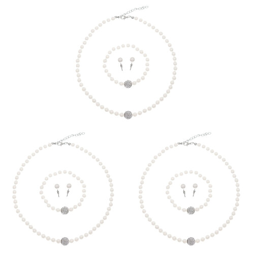 3Ensembles Kit Perles Bracelet Boucles Argent 1