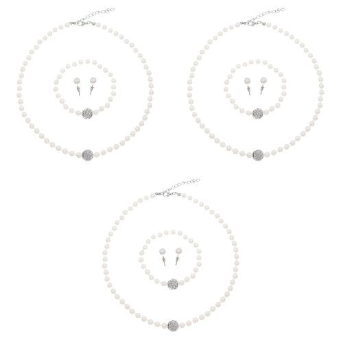 3Ensembles Kit Perles Bracelet Boucles Argent 2