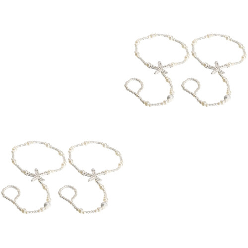 4 Elastische Ankelkettingen Bruid Sieraden 2