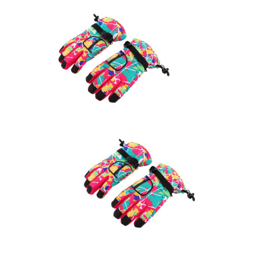 2 Waterdichte Ski-Handschoenen Vrouwen Roze 1