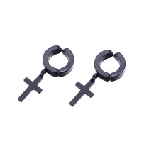 3St Oorklem Oorknopjes Piercing Unisex Zwarte Kruis
