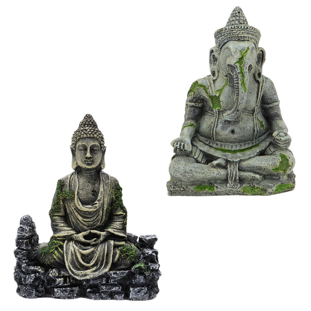 2 Sztuki Ozdoba W Akwarium Z SiedząCego Ganeszy Z Rezyny-image