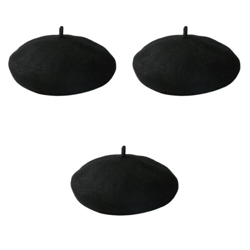 3Pcs Chapéu De Para , Gorro Bebê Inverno Preto 2