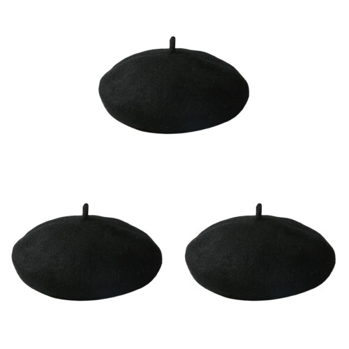 3Pcs Chapéu De Para , Gorro Bebê Inverno Preto 1