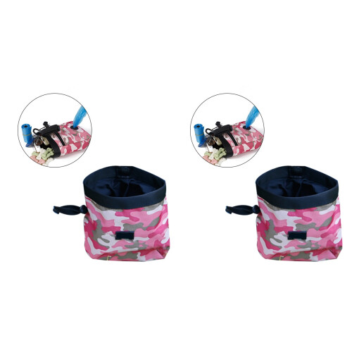 2 Peças Bolsa Para Petiscos De Treinamento De Rosa 1