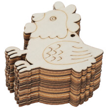 Unfinished Wooden Chicken Ornaments Set 20Pcs Easter Decorative Pendants