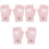 3 Pares De De Para Niños, Mitón Rosa Con 3