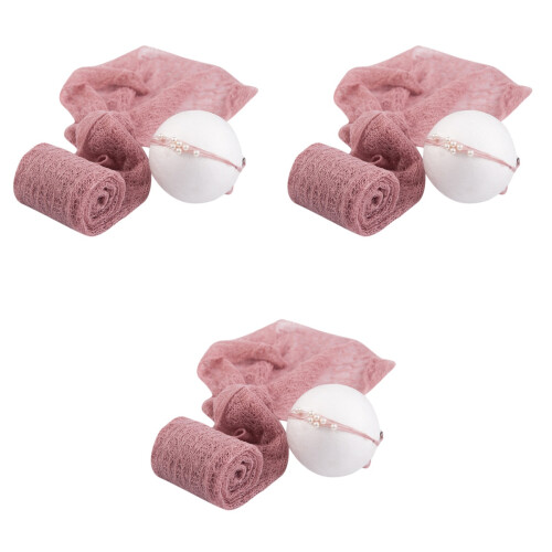 3 Pièces Mohair Enveloppant Bébé Avec Coiffe Violet 2