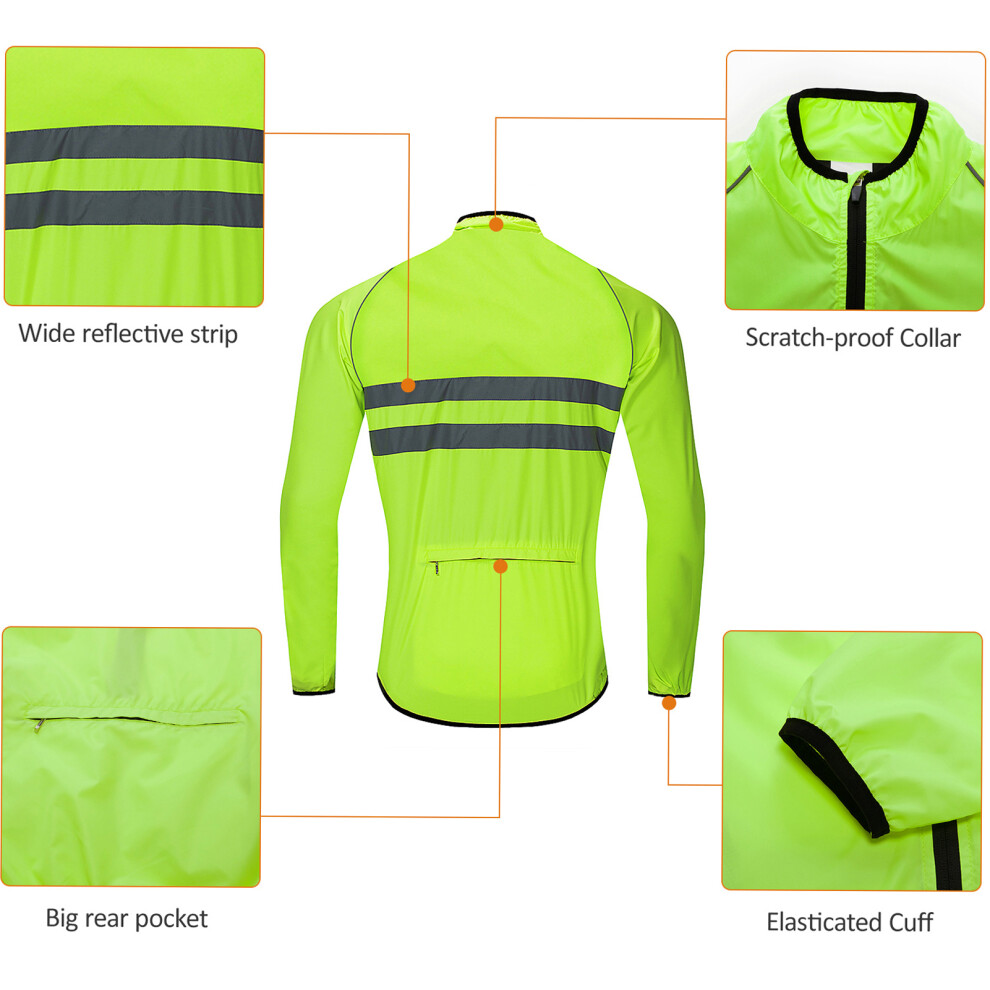 Reflective Water-Resistant Bike Jacket for Men, Windproof, Multiple Sizes-image-OPC-PMVBDQP-NEW