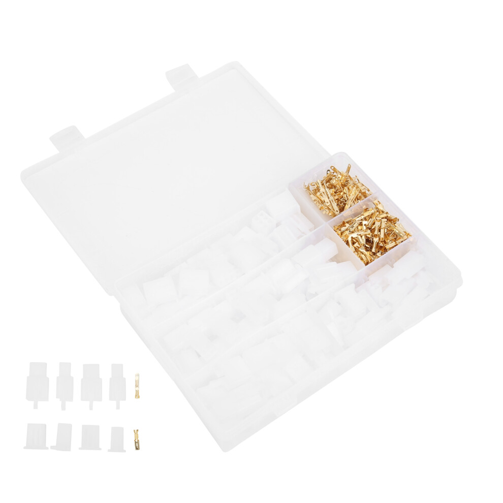 380Pcs Wire Connector Terminals 2.8Mm 2-6Way White+Gold 7891359721363