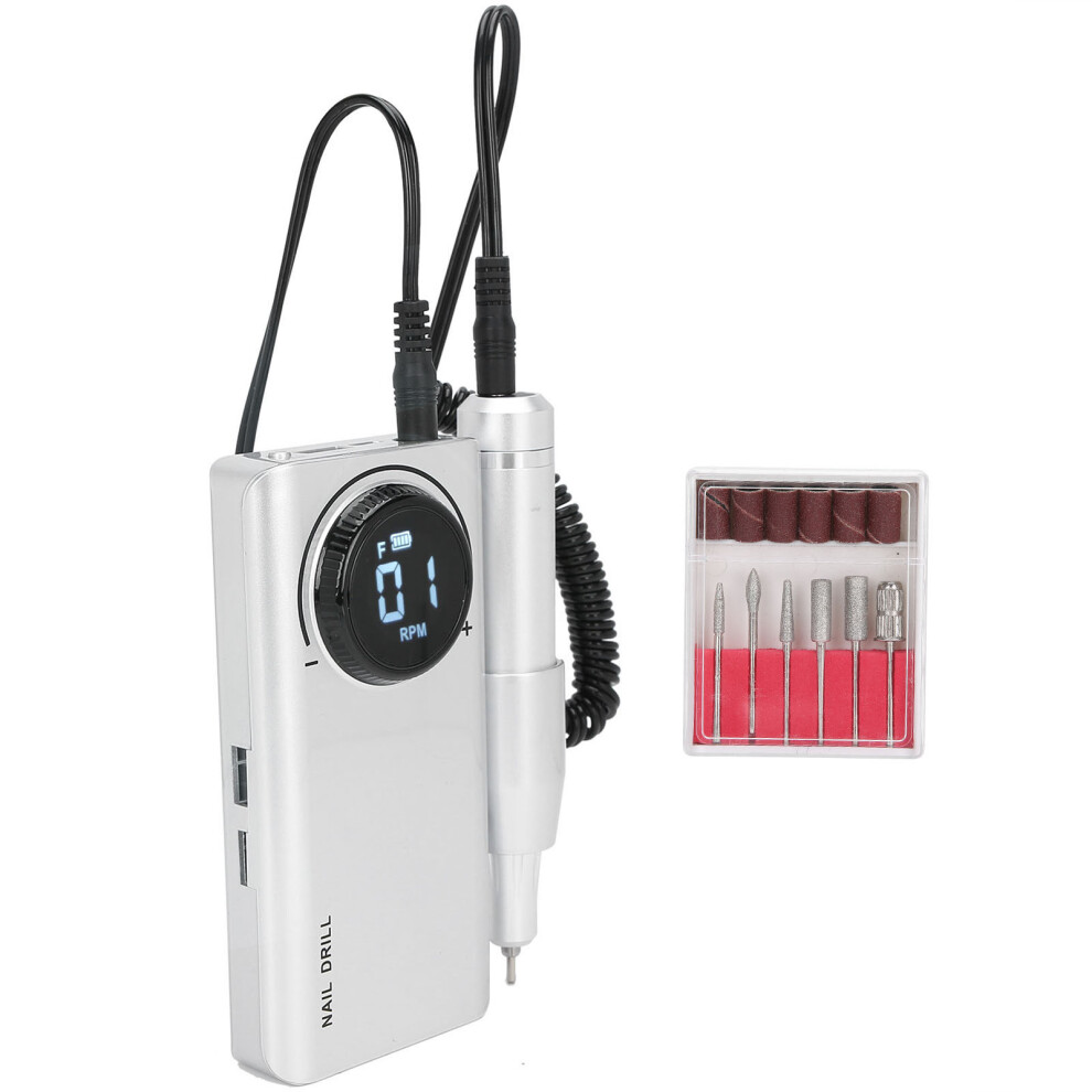 Gray Rechargeable 35,000Rpm Electric Nail Drill Pen, 3000Mah,