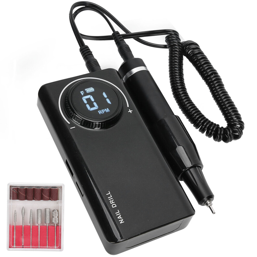 Black 35000Rpm Rechargeable Nail Drill Pen, 3000Mah, 69X23x138mm