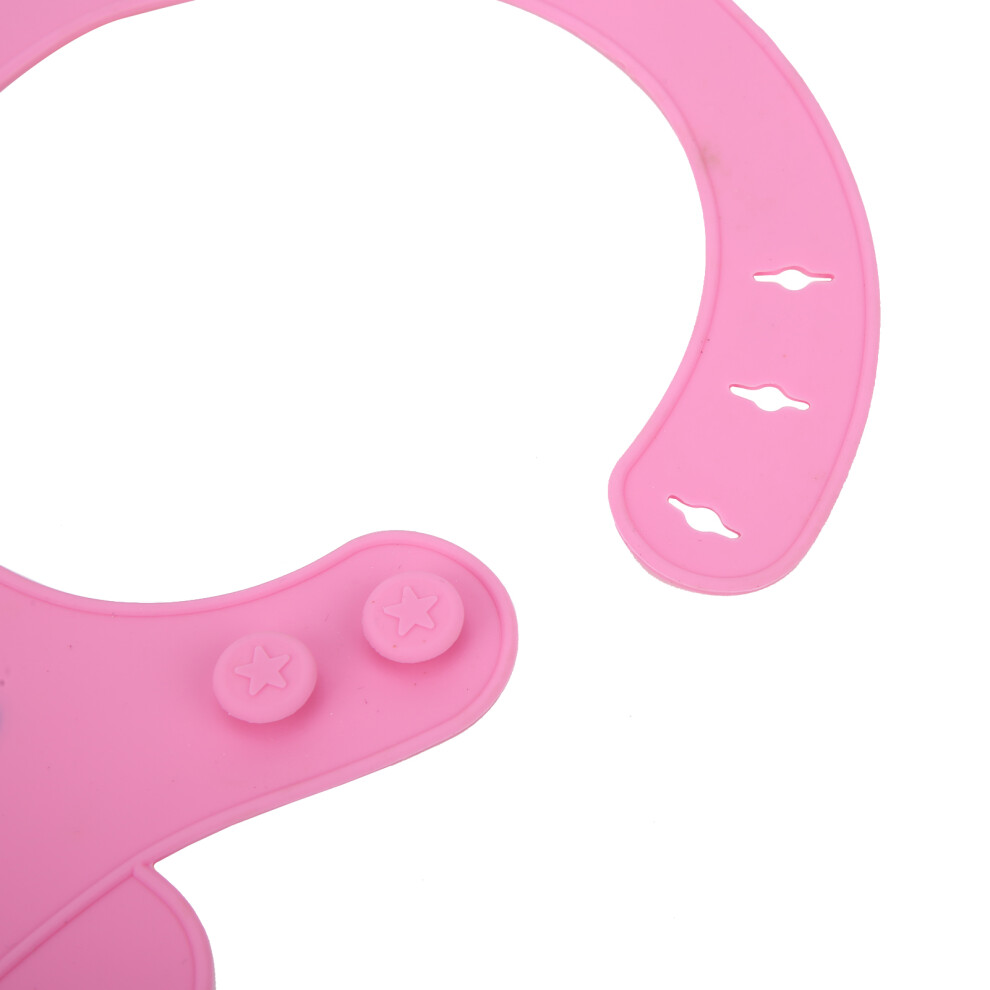 Silicone Cartoon Baby Bib Waterproof Adjustable 28x21cm Rose Red-image-OPC-PMVBFCQ-NEW