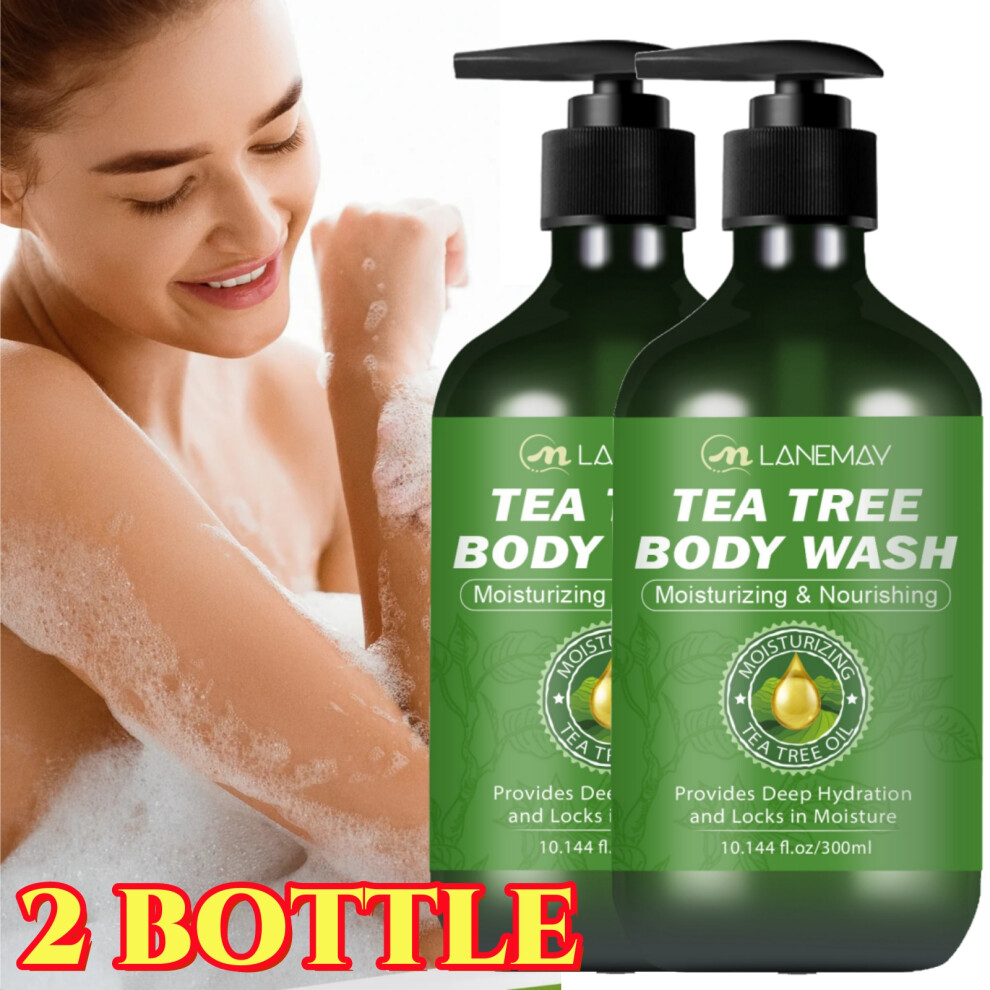 2PCS Tea Tree Body Wash, Smooth Skin Shower Gel, Body Moisturizing & Nourishing Gel-image-OPC-PMVBG66-NEW