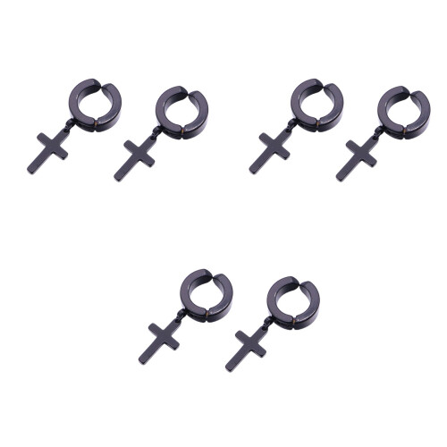 3 Pièces Boucles D'Oreilles Perçage Clips À Cartilage Croix 2