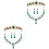 2 Ensembles Et Boucles D'Oreilles Pour Vert 3