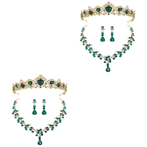 2 Ensembles Et Boucles D'Oreilles Pour Vert 2