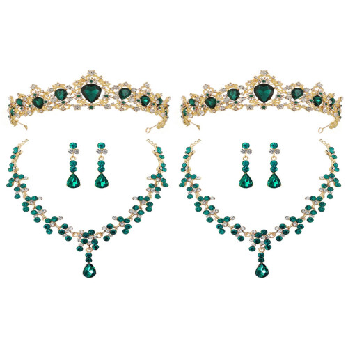 2 Ensembles Et Boucles D'Oreilles Pour Vert 1