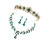 2 Ensembles Et Boucles D'Oreilles Pour Vert 9
