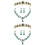 2 Ensembles Et Boucles D'Oreilles Pour Vert 5