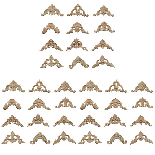 36 Pièces Panneaux D'Angle En Massif Sculpté Non Peints 1