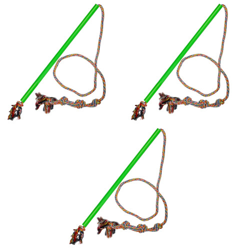 3 Pièces Interactifs Pour Flirt Pole Queue De Chasse Vert 2