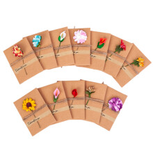 36 Pièces Vintage Kraft Fleurs Artisanales Ensemble Carte De Fête