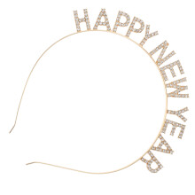 3Pcs Golden Party Headdress Rhinestone Hairband New Year Hair Ornament