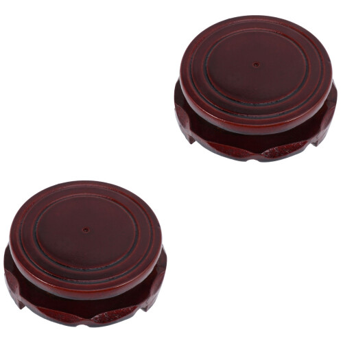 2 Pezzi Base In Legno Rotonda Sottovaso Per 8 Cm 2