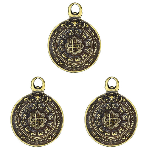 3 Pezzi Collana Religiosa In Rame Con Pendente 1