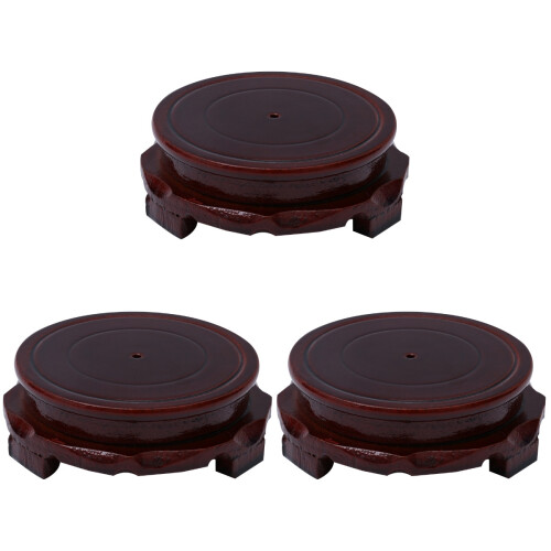 3 Pezzi Sottovaso In Legno Per Vasi 8 Cm 1