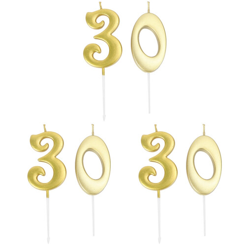 6 Pezzi Numerate 3+0 Per Torte 2