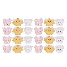 48 Stuks Konijn Cupcake Houder Papieren Paasdecoratie