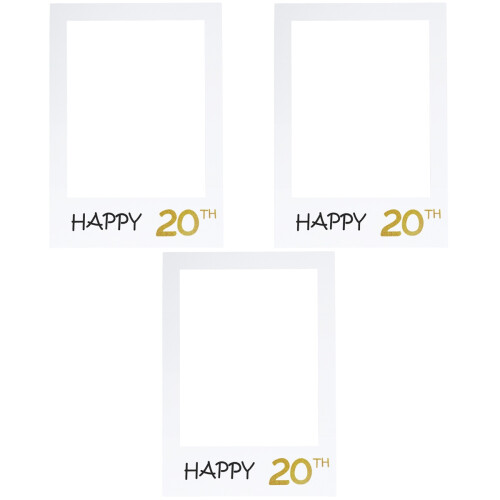 3 Pezzi Happy 20Th Staccabili Per Fotografica 2