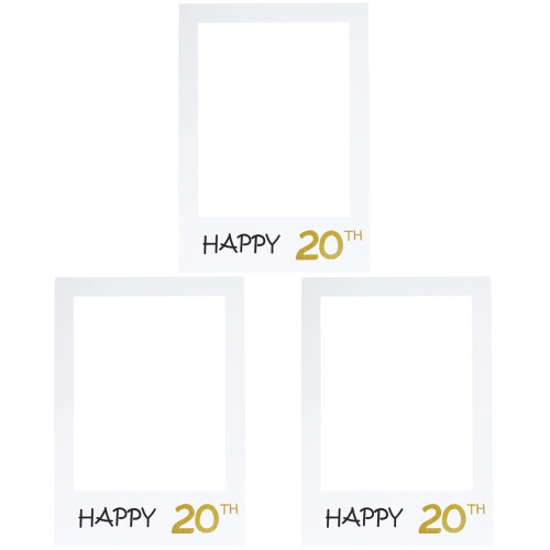 3 Pezzi Happy 20Th Staccabili Per Fotografica 1