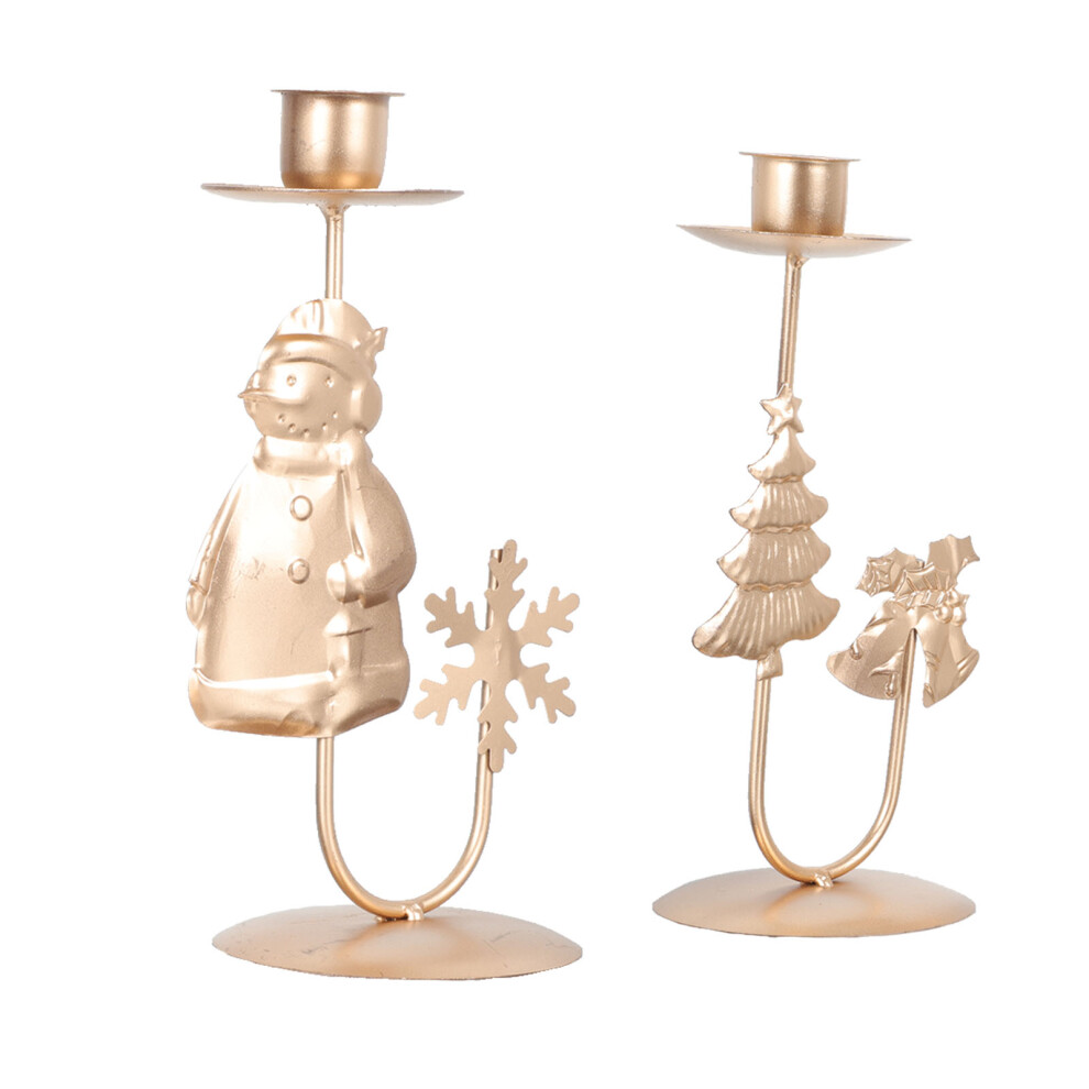 6Szt BożOnarodzeniowy ŚWiecznik ŻElazny ZłOty Ozdoba Na Stół I Party-image
