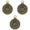 3Pcs Colar Religioso Cobre Com Pingente Redondo 3
