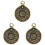 3Pcs Colar Religioso Cobre Com Pingente Redondo 2