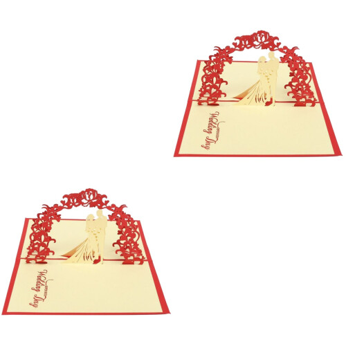 2Pcs 3D Convite Noivo E Noiva Para 2