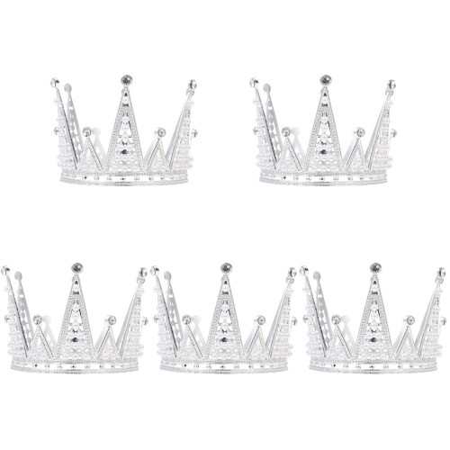 5 Unidades Coroa De Para Aniversário Tiara Prateada 2