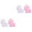 4 Pares De Bebê Respirável Com +Rosa Tamanho S 3