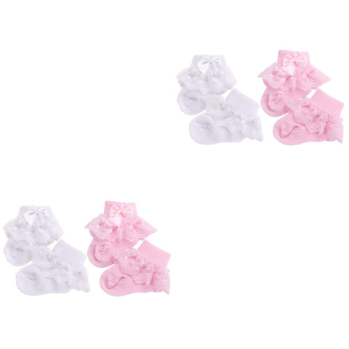 4 Pares De Bebê Respirável Com +Rosa Tamanho S 2