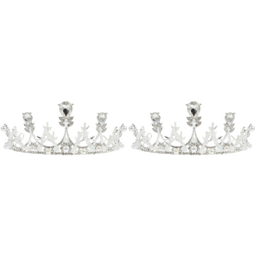 2 Unidades Coroa De Cristal Coroa Para Tiara Acessório 2